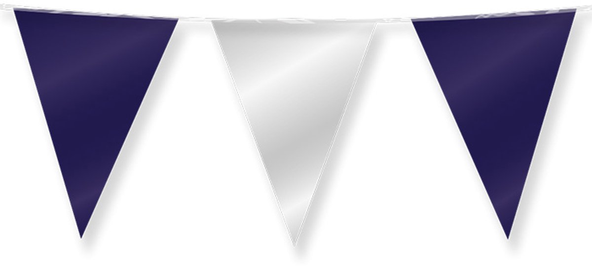 Dubbelzijdige vlaggenlijn | Set á 3 stuks | Lengte: 10 meter | Kleur: Donkerblauw | Zilver